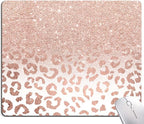 Mouse Pad, Animal Print Mouse Pad Custom Design, Square Waterproof Mouse Pad Non-Slip Rubber Base MousePads for Office Laptop, 9.5"x7.9"x0.12" Inch(Pink Glitter Leopard)