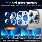 UniqueMe 3 Packs Compatible for iPhone 13 Pro Max/iPhone 13 Pro Camera Lens Protector Acrylic [Not Glass],[Case Friendly][Scratch-Resistant][Night Shooting Mode]-Glitter Silver