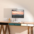 WALI Single Monitor Stand, Free Standing Desk Stand with Mounting Holes 75 to 100, Fully Adjustable Mount Fits One Screen up to 32 inch (MF001-W), White