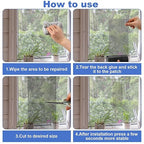 Extra Wide 8 inch x 20 ft Window Screen Tape Mesh Repair Strong Adhesive Waterproof Fiberglass Screen Repair Kit Patch for Window Door Tears Holes(Black)