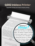 Phomemo Q302 Upgraded Portable Printers Wireless for Business, Ultra-Small Bluetooth Printer for Mobile Printing, 2400mAh Battery can Reverse Charging, 300dpi Inkless Printer Support 8.5X11 US Letter