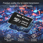 Sky Tower Ultra microSDXC microSDHC UHS-I Memory Card with Adapter [New Version] Flash Memory Card - Up to 100MB/s, U1, Class10, V10, A1, High Speed TF Card (256GB Micro SD Card 1 Pack)