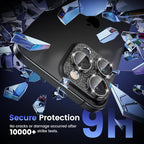 Tensea for iPhone 16 Pro/iPhone 16 Pro Max/iPhone 15 Pro/iPhone 15 Pro Max Camera Lens Protector, Metal Aluminum Alloy Tempered Glass Cover Camera Screen Protector Accessories, Case Friendly