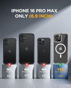 Miracase for iPhone 16 Pro Max Case 6.9'', [Bubble Free] Full-Body Bumper Phone case with Built-in Full Glass Screen &Lens Protector,Compatible with MagSafe,Drop Proof 16 Pro Max Cover,Clear Glitter