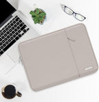 MOSISO Laptop Case 16 inch, 15-15.6 inch Laptop Sleeve Compatible with MacBook Pro 16 M4 M3 M2 M1, HP Acer Dell Lenovo ASUS Notebook, Polyester Vertical Computer Sleeve Bag with Pocket, Stone Gray