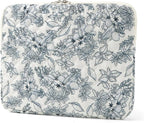 Puffy Laptop Sleeve 13-15.6 Inch Cute Quilted Laptop Protective Case Padded Floral Computer Sleeve for MacBook (B-Dark Blue, 15 Inch)