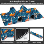 Koi Carps Desk Mat,Large Swimming Koi Fish Gaming Keyboard Mouse Pad,Non-Slip Rubber Base Desk Pad Thick Stitched Edges Waterproof Mousepad Mouse Mat 31.5"x11.8"