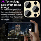 2 Pack Camera Lens Protector for iPhone 13 Pro/iPhone 13 Pro Max,[Not Easy to Breakn ] AR Tempered Glass Strong Adsorption Metal Camera Cover Screen-Gold