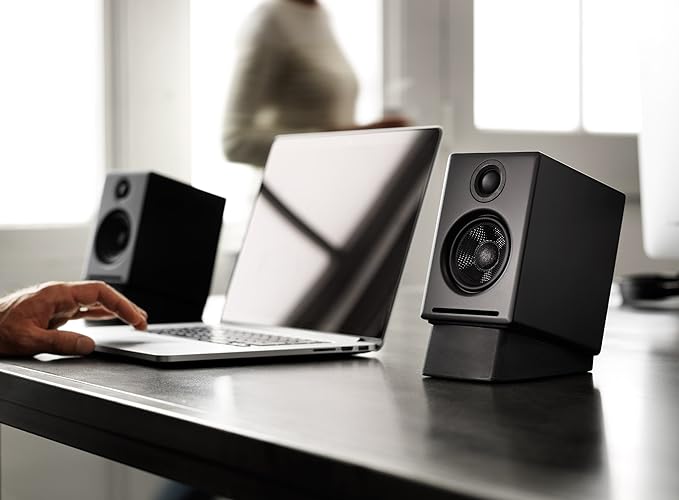 Audioengine A2+ Desktop 24 Bit Wireless Bluetooth Desktop Speakers - 60W Computer Speakers for Music and Gaming