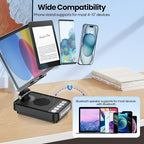 JTEMAN Gifts for Men Women Phone Stand Bluetooth Speaker with Light and Power Bank, 360 Rotating Phone Holder Cool Tech Gifts for Dad Mom Husband Unique Birthday Gift Ideas