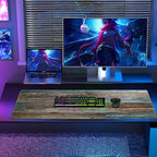Galdas Gaming Mouse Pad Vintage Wood Grain Pattern XXL XL Large Mouse Pad Mat Long Extended Mousepad Desk Pad Non-Slip Rubber Mice Pads Stitched Edges Thin Pad (31.5x11.8x0.12Inch)