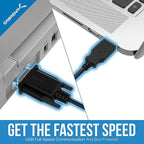 SABRENT USB 2.0 to Serial (9-Pin) DB-9 RS-232 Adapter Cable 6ft Cable [FTDI Chipset] (CB-FTDI)