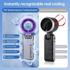 Handheld Portable Fan with Ice Cooler: 100-Speed 5500mAh Rechargeable Handheld Fan, 12H Time Hand Cooling Personal Fans with 20000 RPM Air Turbo Tech for Travel Outdoor (Purple)