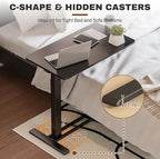 FLEXISPOT Mobile Standing Desk with Wheels Pneumatic Laptop Desk Rolling Computer Cart Movable Height Adjustable Small Sit Stand Workstation Home Use (31.5" W x 17.7" D, Black)