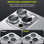WSKEN for iPhone 14 Pro/iPhone 14 Pro Max Camera Lens Protector,[Night Shooting Mode] HD Tempered Metal Glass Camera Screen Protector Cover Film Accessories, Silver