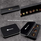 Haxtec Galaxy DND Dice Set Sharp Edge Dice with Dice Case Handmade Yellow Black Resin D&D Dice Set for TTRPGs Compatible with Dungeons and Dragons Gifts