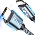 FHG USB C to USB C Cable 3.3FT 2Pack, PD 60W/3A USB C to USB C Fast Charging Cable from 20% to 90% in 30mins, 5Gbps USBC Data Cable, Nylon Braided Compatible for Samsung Galaxy S23/iPhone 15