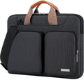 Lacdo 360° Protective Laptop Shoulder Bag for 15 inch New MacBook Air M4 A3241 2025, M3 A3114, M2 A2941 2024-2023, 15 inch MacBook Pro A1990 A1707, Dell XPS 15 Plus 2022-2020 Computer Case Bag, Black