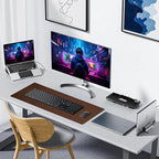 ALOANES Waterproof Mouse Pad with Durable Stitched Edge, XL Gaming Keyboard Pad, Non-Slip Rubber Base Mouse Mat, Extended Desk pad for Gamer, Office & Home, Brown Mousepad 31.5''x 11.8''x 0.12''