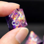 Haxtec DND Dice Set Sharp Edge Resin Dice with Dice Case Purple D&D Polyhedral Dice for TTRPGs Compatible with Dungeons and Dragons DND Gift