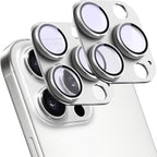 2 Pack Camera Lens Protector for iPhone 16 Pro/iPhone 16 Pro Max,[Not Easy to Breakn ] AR Tempered Glass Strong Adsorption Metal Camera Cover Screen-Silvery