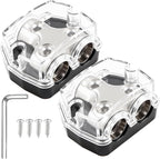2 Way Power Distribution Block 1x 0 GA in 2X 0 GA Out Circuit Protector Distribution Connecting Blocks for Car Audio Splitter,2Pcs with Installation Kit