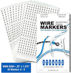 Premium Wire Marker Book for Cable Management, Vinyl-Coated, High-Tack Adhesive, Electric Panel Wire Label Stickers - 10 Pages, 1 Book, Numbered 0-9 (Pack of 10)