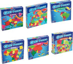 GeoToys GeoPuzzle, Country-Shaped Jigsaw Puzzles Set of 6, Geography Puzzle, Geography Game & Map Puzzle - Jigsaw Puzzles for Kids Ages 6-9 Years Old
