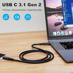 usb c 3.1 cable,usb c 10gbps type c data transfer cable 4K Video Output 100W Power Delivery Compatible with Thunderbolt 3 Tpye C Cord，Matebook, Chromebook and More Type-C Devices/Laptops/Hub,6.6FT（2m）