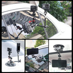 4.5" Suction Cup Camera Mount – Ultimate Car Camera Mount with Cold Shoe, NATO Rail, and Threaded Holes for Cameras, Action Cameras, Phones (4.5")