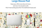 Wild Flowers Large Mouse Pad,Gaming Keyboard Desk Pad,Extended Mouse Mat Non-Slip Rubber Base with Stitched Edges for Office Game Home XL 31.5"x11.8"