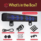 Pyle 32" Powered ATV/UTV Soundbar System, 200W Bluetooth Speakers with Built-in Amplifier, Waterproof and Weatherproof, Wireless BT Streaming and Auxiliary Input, LED Lights