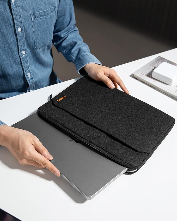 tomtoc Slim Laptop Sleeve for 14-inch MacBook Pro M4/M3/M2/M1 Pro/Max 2024-2021, Water-Resistant Protective Case for 13.8 Inch Surface Laptop AI PC, Accessory Bag