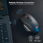 Redragon M656 Gainer Wireless Gaming Mouse, 4000 DPI 2.4Ghz Wireless Mouse w/ 5 DPI Levels, 7 Macro Buttons, Red LED Backlit & Pro Software/Drive Supported, for PC/Mac/Laptop