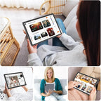 Android 15 Tablet with Keyboard, 16GB（8+8）RAM+256 Storage(Expand to 2TB), 8000mAh Battery, Widevine L1,10 Inch 2-in-1 Tablets with 5G/2.4G WiFi, BT5.0, GMS Certified, with Mouse, Case, Stylus(Pink)