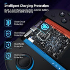 Switch 2 Joycon Charging Grip with Built-in 2000 mAH Battery, Super Magnetic Charger Handle for Nintendo Switch 2 Joycons, Ergonomic Controller Grips for Playing While Charging, Switch 2 Accessories Black (Built-in Battery Black)