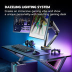 ARES WING RGB Dual Monitor Arm for 17-38" Ultrawide Screens, Holds 35.2lbs, Heavy Duty Dual Monitor Stand for Desk, Adjustable Double Mount with Clamp & Grommet Base, 75/100 VESA Mount, Gray