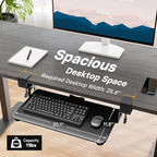 BONTEC KMT01-PJ Under Desk Keyboard Tray, Pull-Out Keyboard & Mouse Platform with C-Clamp, 20 x 11.8 in Space-Saving Ergonomic Slide-Out Drawer, Black Carbon Fiber