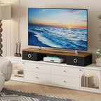 45" Large TV Riser with Fabric Drawers for 32-60 inch TV, TV Stand Riser with Steel Legs, Tabletop TV Riser Shelf, Monitor Stand Riser for Home Office, Rustic Brown