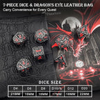 Haxtec DND Dice Set Polyhedral D&D Dice Compatible with Dungeons and Dragons Gift TTRPG Antique Iron Red Metal Dice