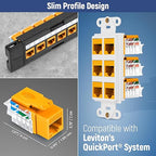 Everest 45° Angled RJ45 Cat6 Keystone Jacks 100-Pack in Yellow - Slim Profile Female RJ45 Connectors - Cat 6 Keystone Jack - Compatible with 45° Angled Speed Termination Tool - 45Term (B0BL3GS7ZY)
