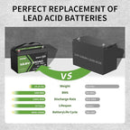 OKMO 12V 100Ah LiFePO4 Battery, Lithium Battery 100A BMS, 10 Years Lifetime 15000+ Deep Cycles,for Marine, RV, Trolling Motor, Boat, Camper, Solar Home Iron Phosphate, Low Temperature Protection