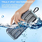 comiso Bluetooth Speaker, 5.3 Rugged Portable Speaker with 20W Stereo Sound, Speakers Bluetooth Wireless IPX7 Waterproof, 24H Playtime, Small Speakers with Deep Bass for Home, Outdoor, Beach, Travel