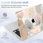 May Chen Compatible with MacBook Pro 13 inch Case 2022 2021 2020 Release Models A2338 M2 M1 A2251 A2289, Hard Hard Shell Case with Keyboard Cover for MacBook Pro 13 inch, Flowers and Leaves