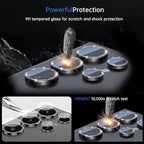 For Samsung Galaxy S24 Ultra Camera Lens Protector, Individual Lens Protector, Ultra HD 9H Tempered Glass Screen Protective Cover, Anti-scratch, Military Grade Drop Protection 2 Set. (Glitter Black, S24 Ultra)