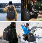 17 Inch Laptop Backpack, Business Anti Theft Slim Durable Laptops Backpack with USB Charging Port, Water Resistant College Computer Bag Gifts for Men & Women Fits 15.6 Inch Notebook-Black