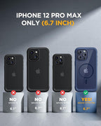 Miracase Magnetic for iPhone 12 Pro Max Case [Compatible with MagSafe] Full-Body Phone case with Built-in Glass Screen Protector& Camera Protector, Military Drop Proof 12 Pro Max Cover, Blue