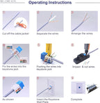VCE UL Listed 10Gbps Cat6 Keystone Jack Insert 25-Pack, 90 Degree Punch Down RJ45 Keystone Jack Adapter Slim Profile Blue