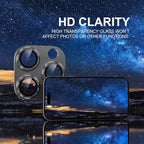 Choiche Compatible for iPhone 16 Pro/iPhone 16 Pro Max Camera Lens Protector, Bling Camera Cover with 9H Tempered Glass Lens Screen Protector Metal Ring Decoration Accessories(Black)