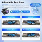 Mirror Dual Dash Camera with Voice Control,4K+2.5K 10" Rear View Mirror Camera with 5.8GHz WiFi and APP Control, WDR Night Vision, Loop Recording, G-Sensor, Parking Monitor 64GB Card Included